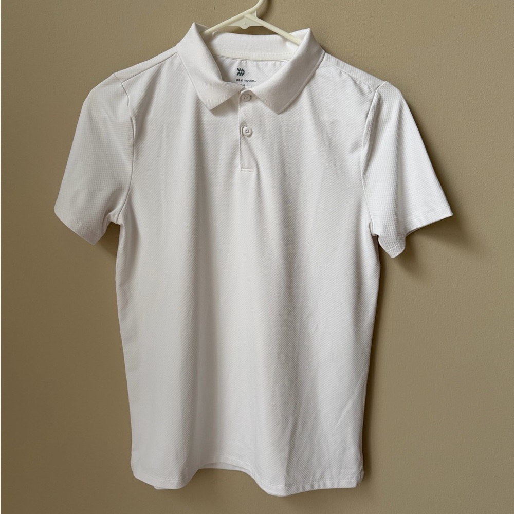 All in Motion White Activewear Collard Shirt - Boys XL (14)